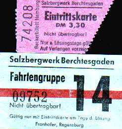 Eintrittskarte Salzbergwerk