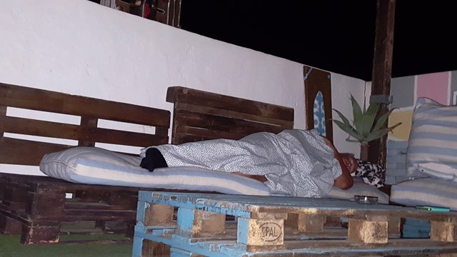 Nachtlager auf der Dachterrasse